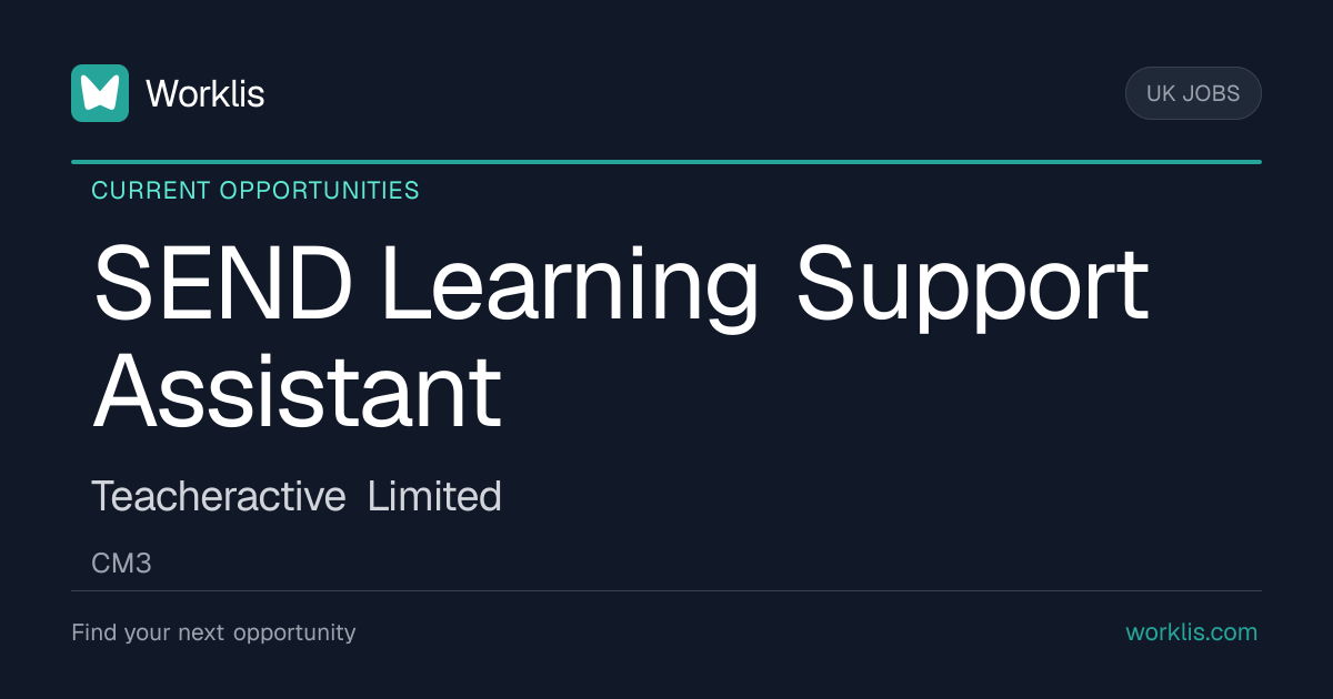 SEND Learning Support Assistant - Teacheractive Limited