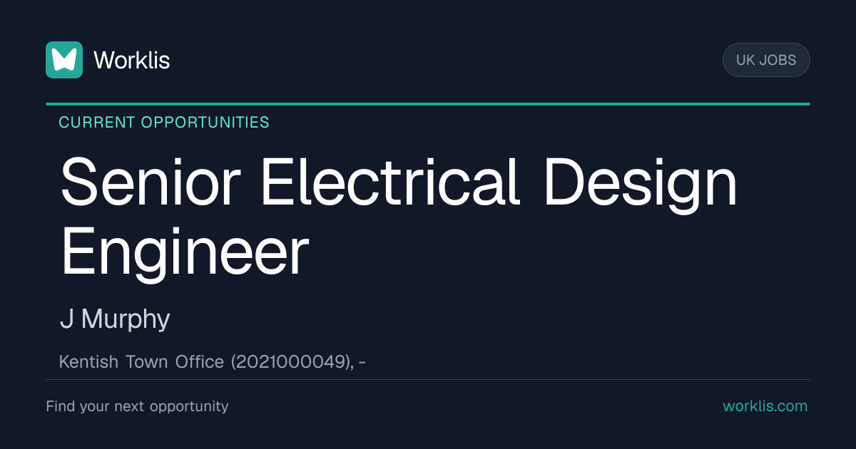 Senior Electrical Design Engineer - J Murphy & Sons
